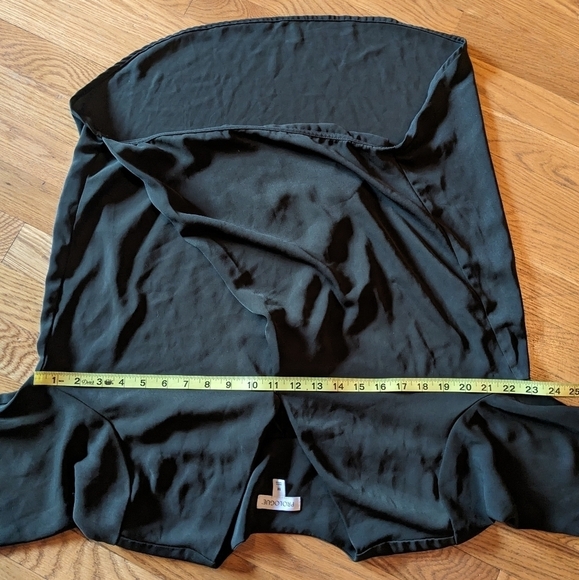 Prologue Medium Dark Olive Green Wrap Front Long Back V-Neck Tunic - Picture 8 of 10